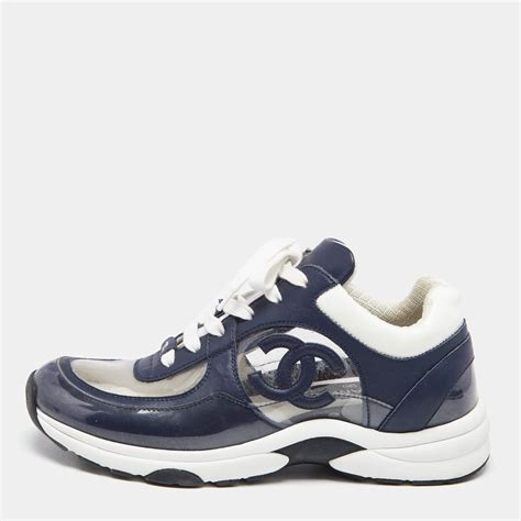 chanel navy blue sneakers